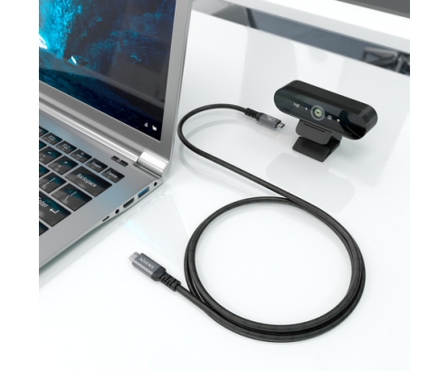 AISENS Cable USB4 Gen3x2 Aluminio 40Gbps 8K@60Hz 5A 48V 240W E-Mark, Tipo USB-C/M-USB-C/M, Negro, 1.5m