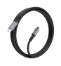 AISENS Cable USB4 Gen3x2 Aluminio 40Gbps 8K@60Hz 5A 48V 240W E-Mark, Tipo USB-C/M-USB-C/M, Negro, 2.0m