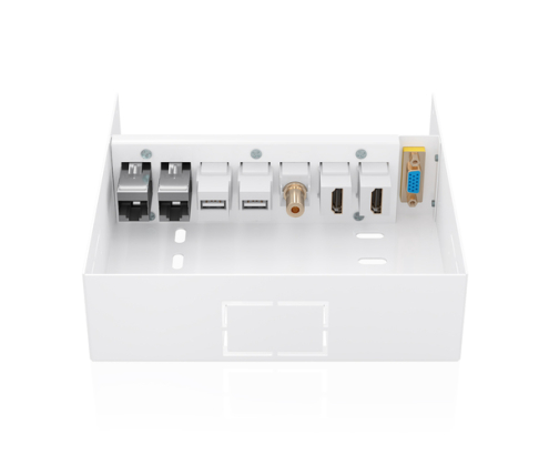 AISENS Caja de Conexiones VGA+Jack 3.5+2xHDMI+2xUSB-B+2xRJ45 Cat.6A STP, Blanco