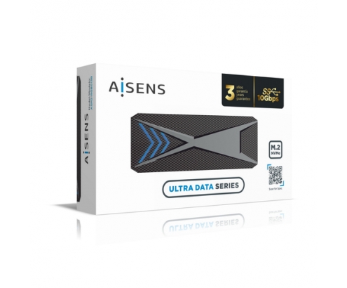 AISENS Caja Externa M.2 (NGFF) RGB Gaming ASM2-RGB013B NVMe a USB3.2 Gen2, Negra