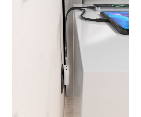 AISENS Cargador De Pared GaN Ultra Delgado 30W, 1xUSB-C PD3.0 QC4.0, 1xUSB-A QC3.0, Blanco