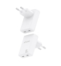 AISENS Cargador De Pared GaN Ultra Delgado 30W, 2xUSB-C PD3.0 QC4.0, Blanco