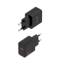 AISENS Cargador GaN 20W, 1xUSB-C PD3.0, 1xUSB-A QC3.0, Negro