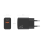 AISENS Cargador GaN 20W, 1xUSB-C PD3.0, 1xUSB-A QC3.0, Negro