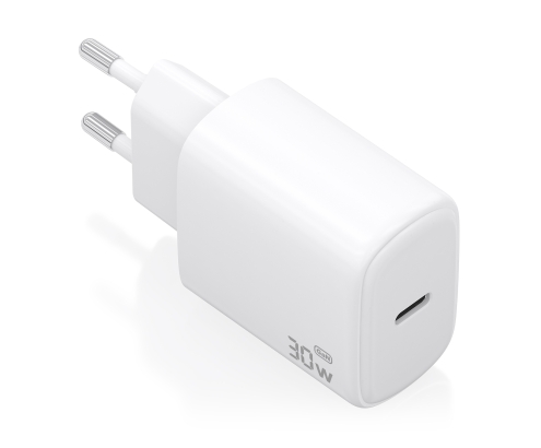 AISENS Cargador GaN 30W, 1xUSB-C PD3.0, Blanco