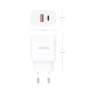 AISENS Cargador GaN 30W, 1xUSB-C PD3.0 QC4.0, 1xUSB-A QC3.0, Blanco