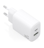 AISENS Cargador GaN 30W, 1xUSB-C PD3.0 QC4.0, 1xUSB-A QC3.0, Blanco