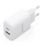 AISENS Cargador GaN 30W, 1xUSB-C PD3.0 QC4.0, 1xUSB-A QC3.0, Blanco