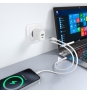 AISENS Cargador GaN 30W, 1xUSB-C PD3.0 QC4.0, 1xUSB-A QC3.0, Blanco