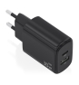 AISENS Cargador GaN 30W, 1xUSB-C PD3.0 QC4.0, 1xUSB-A QC3.0, Negro