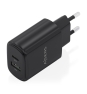 AISENS Cargador GaN 30W, 1xUSB-C PD3.0 QC4.0, 1xUSB-A QC3.0, Negro