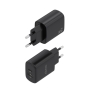 AISENS Cargador GaN 30W, 1xUSB-C PD3.0 QC4.0, 1xUSB-A QC3.0, Negro