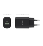 AISENS Cargador GaN 30W, 1xUSB-C PD3.0 QC4.0, 1xUSB-A QC3.0, Negro