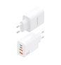 AISENS Cargador GaN 32W, 2xUSB-C PD3.0, 2xUSB-A, Blanco