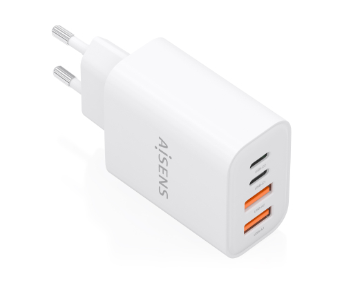 AISENS Cargador GaN 32W, 2xUSB-C PD3.0, 2xUSB-A, Blanco