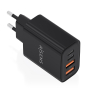 AISENS Cargador GaN 32W, 2xUSB-C PD3.0, 2xUSB-A, Negro