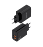 AISENS Cargador GaN 32W, 2xUSB-C PD3.0, 2xUSB-A, Negro