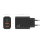 AISENS Cargador GaN 32W, 2xUSB-C PD3.0, 2xUSB-A, Negro
