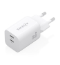 AISENS Cargador GaN 65W, 2xUSB-C PD3.0 QC4.0, Blanco