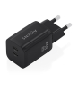 AISENS Cargador GaN 65W, 2xUSB-C PD3.0 QC4.0, Negro