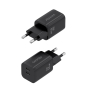 AISENS Cargador GaN 65W, 2xUSB-C PD3.0 QC4.0, Negro