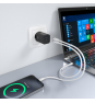AISENS Cargador GaN 65W, 2xUSB-C PD3.0 QC4.0, Negro