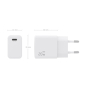 AISENS Cargador GaN USB-C PD3.0 1xUSB-C 20W, Blanco