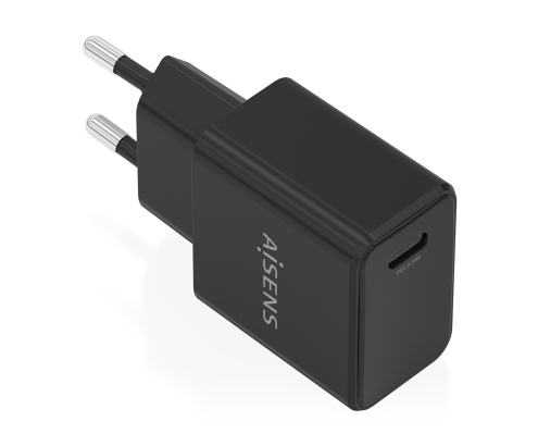 AISENS Cargador GaN USB-C PD3.0 1xUSB-C 20W, Negro