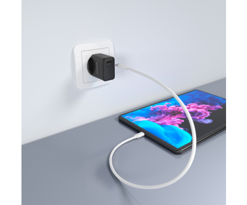 AISENS Cargador GaN USB-C PD3.0 1xUSB-C 20W, Negro
