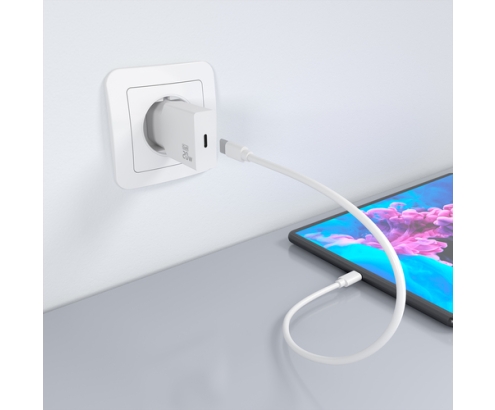 AISENS Cargador Ultra Delgado GaN 20W, 1xUSB-C PD3.0, Blanco