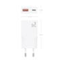 AISENS Cargador Ultra Delgado GaN 25W, 1xUSB-C PD3.0 QC4.0, 1xUSB-A QC3.0, Blanco