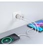 AISENS Cargador Ultra Delgado GaN 25W, 1xUSB-C PD3.0 QC4.0, 1xUSB-A QC3.0, Blanco