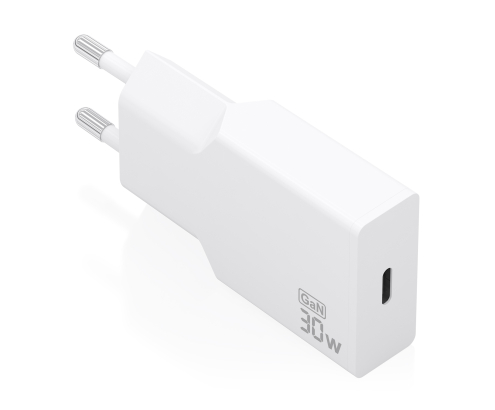 AISENS Cargador Ultra Delgado GaN 30W, 1xUSB-C PD3.0, Blanco