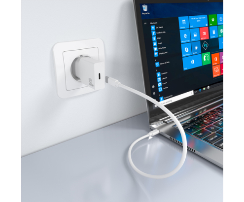 AISENS Cargador Ultra Delgado GaN 30W, 1xUSB-C PD3.0, Blanco