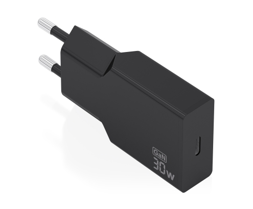 AISENS Cargador Ultra Delgado GaN 30W, 1xUSB-C PD3.0, Negro