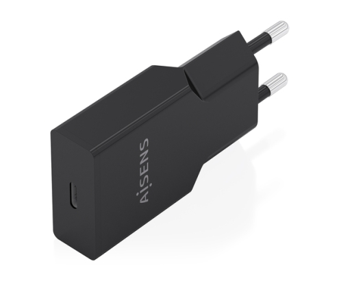 AISENS Cargador Ultra Delgado GaN 30W, 1xUSB-C PD3.0, Negro