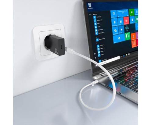 AISENS Cargador Ultra Delgado GaN 30W, 1xUSB-C PD3.0, Negro