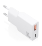 AISENS Cargador Ultra Delgado GaN 30W, 1xUSB-C PD3.0 QC4.0, 1xUSB-A QC3.0, Blanco