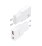 AISENS Cargador Ultra Delgado GaN 30W, 1xUSB-C PD3.0 QC4.0, 1xUSB-A QC3.0, Blanco