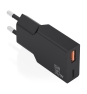 AISENS Cargador Ultra Delgado GaN 30W, 1xUSB-C PD3.0 QC4.0, 1xUSB-A QC3.0, Negro