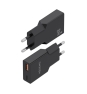 AISENS Cargador Ultra Delgado GaN 30W, 1xUSB-C PD3.0 QC4.0, 1xUSB-A QC3.0, Negro