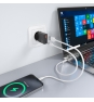 AISENS Cargador Ultra Delgado GaN 30W, 1xUSB-C PD3.0 QC4.0, 1xUSB-A QC3.0, Negro