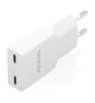 AISENS Cargador Ultra Delgado GaN 30W, 2xUSB-C PD3.0, Blanco