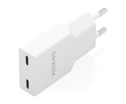AISENS Cargador Ultra Delgado GaN 30W, 2xUSB-C PD3.0, Blanco