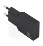 AISENS Cargador Ultra Delgado GaN 30W, 2xUSB-C PD3.0, Negro