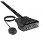 AISENS Conmutador KVM VGA USB 1U-2PC+cable, negro