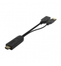 AISENS Conversor Activo HDMI 2.0 + USB Alim. a DISPLAYPORT V1.2, HDMI/M-USB/M-DP/H, Negro, 10CM