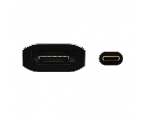 AISENS Conversor Aluminio USB-C a Displayport 8K@60Hz, USB-C/M-DP/H, Negro, 15cm