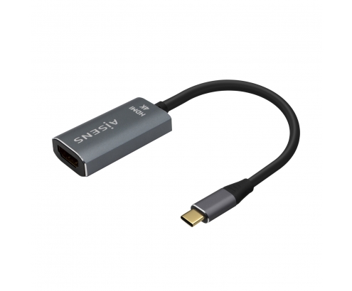 AISENS Conversor Aluminio USB-C a HDMI 4K@60Hz, USB-C/M-HDMI/H, Gris, 15cm