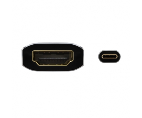 AISENS Conversor Aluminio USB-C a HDMI 4K@60Hz, USB-C/M-HDMI/H, Gris, 15cm